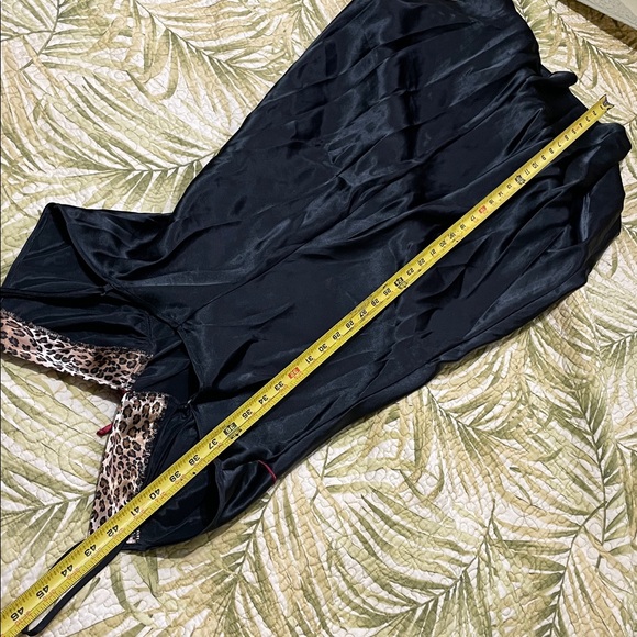 Leopard trim, satin slipped dress or nightgown - Picture 7 of 7